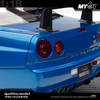 [Ignition Model] Top Secret Nissan Skyline 34GT-R (BNR34) - Blue Metallic