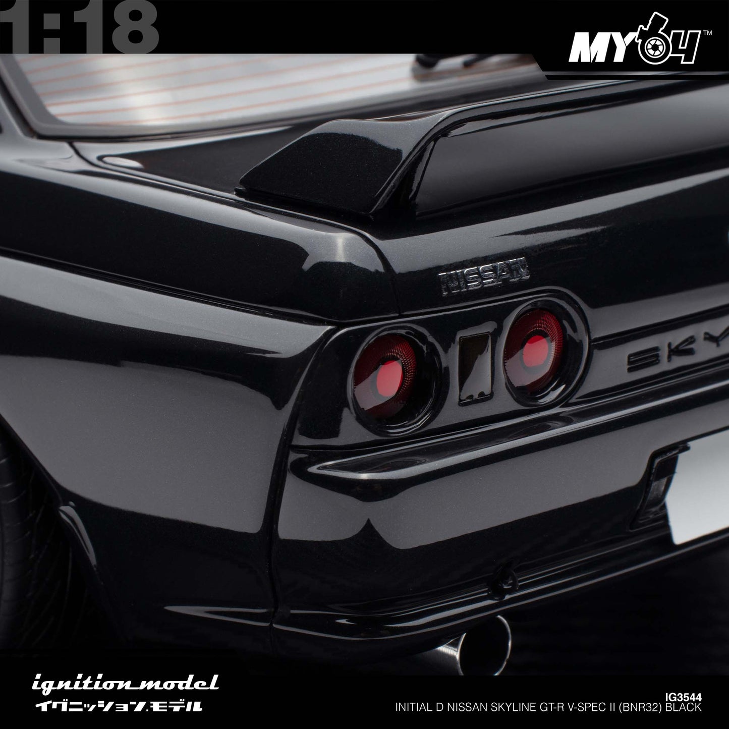 [Ignition Model] 1:18 Initial D Nissan Skyline GT-R V-SpecII (BNR32) - Black