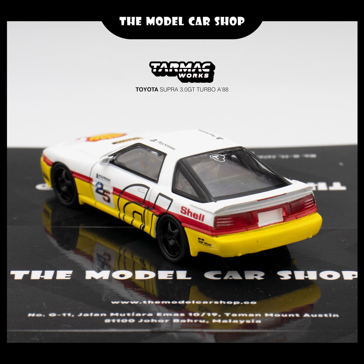[Tarmac Works] Shell x Gran Turismo 7 x Tarmac Works JDM Collection Toyota Supra 3.0 GT Turbo A '88