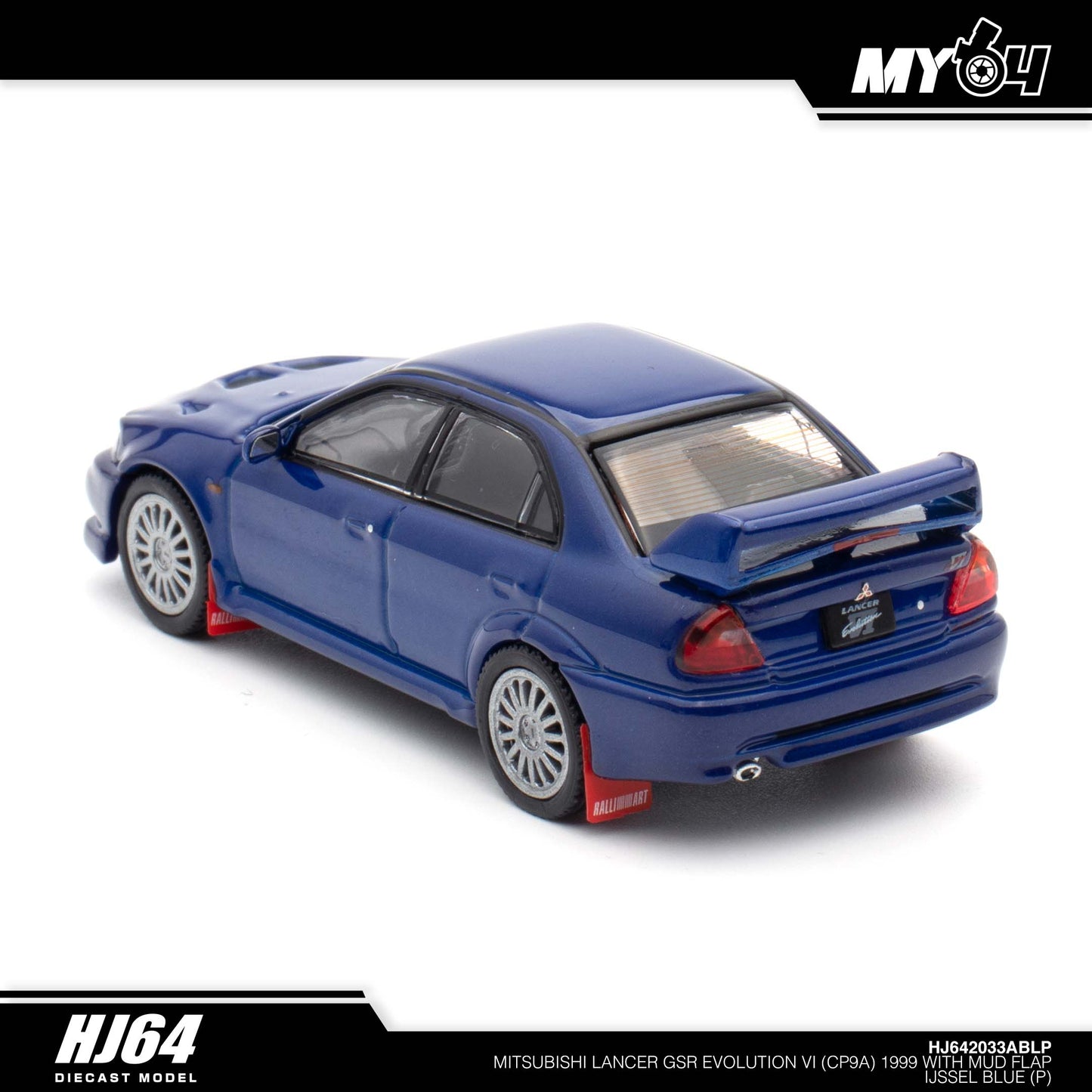 [Hobby Japan] Mitsubishi Lancer GSR Evolution 6 (CP9A) 1999 with Mud Flap - Ijssel Blue