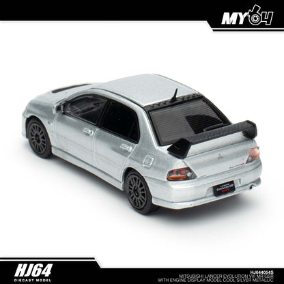 [Hobby Japan] Mitsubishi Lancer Evolution 8 MR GSR with Engine Display Model - Cool Silver Metallic