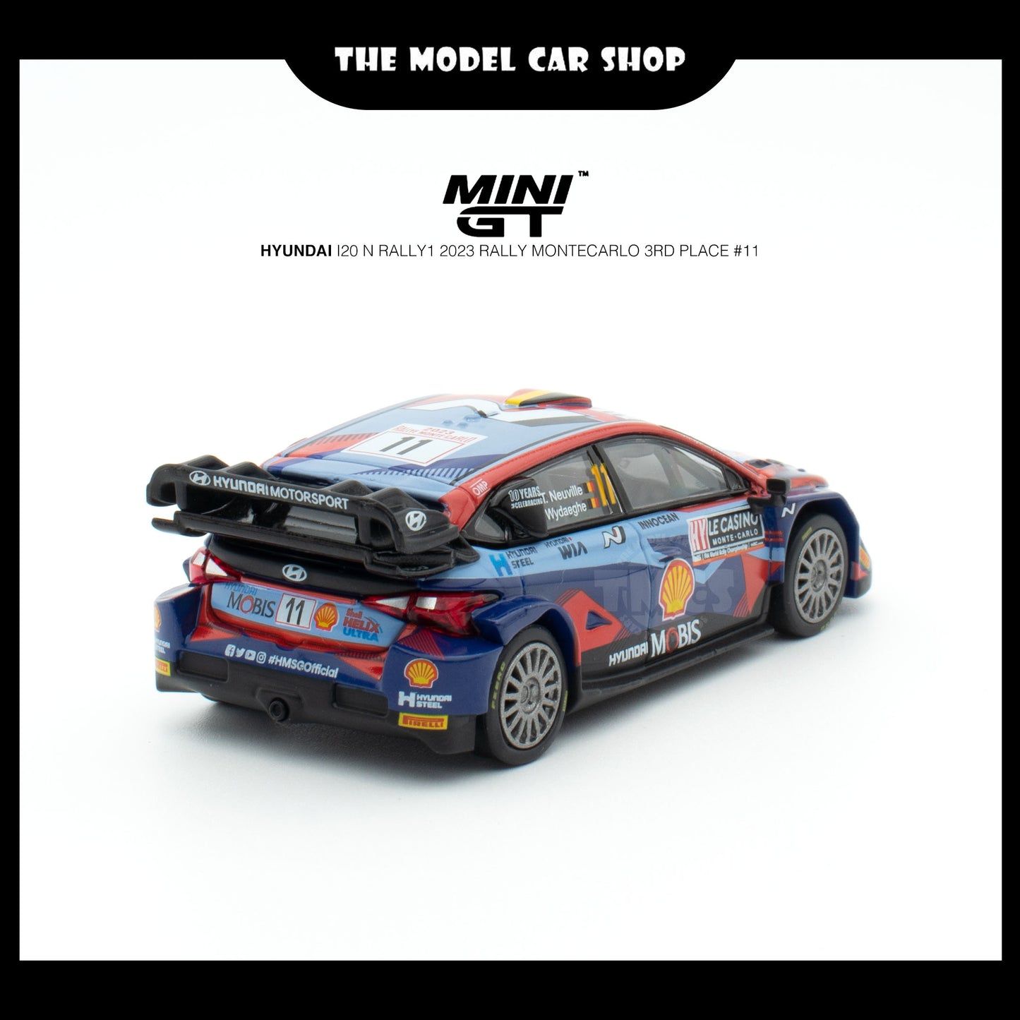 [MINI GT] Hyundai i20 N Rally1 2023 Rally MonteCarlo 3rd Place #11 (UNSEAL)