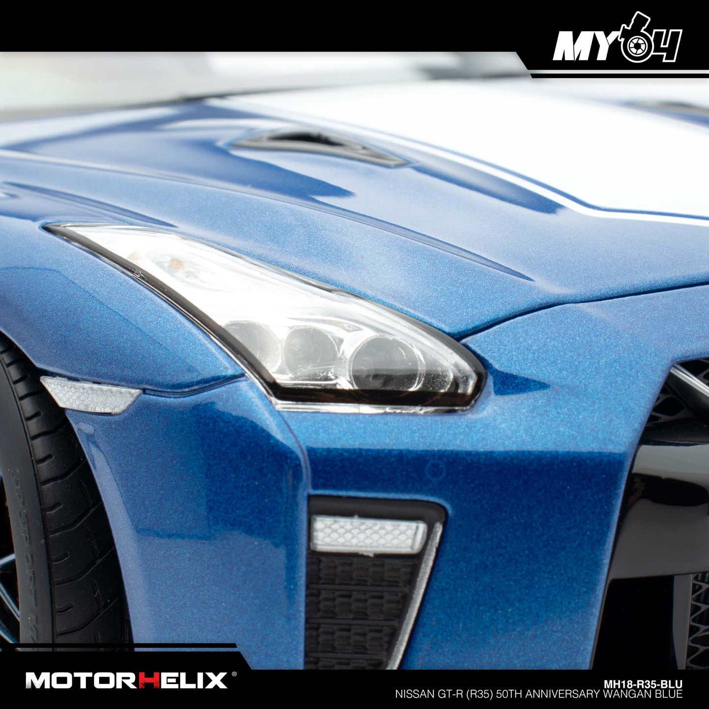 [Motorhelix] 1/18 Nissan GT-R (R35) 50th Anniversary - Wangan Blue