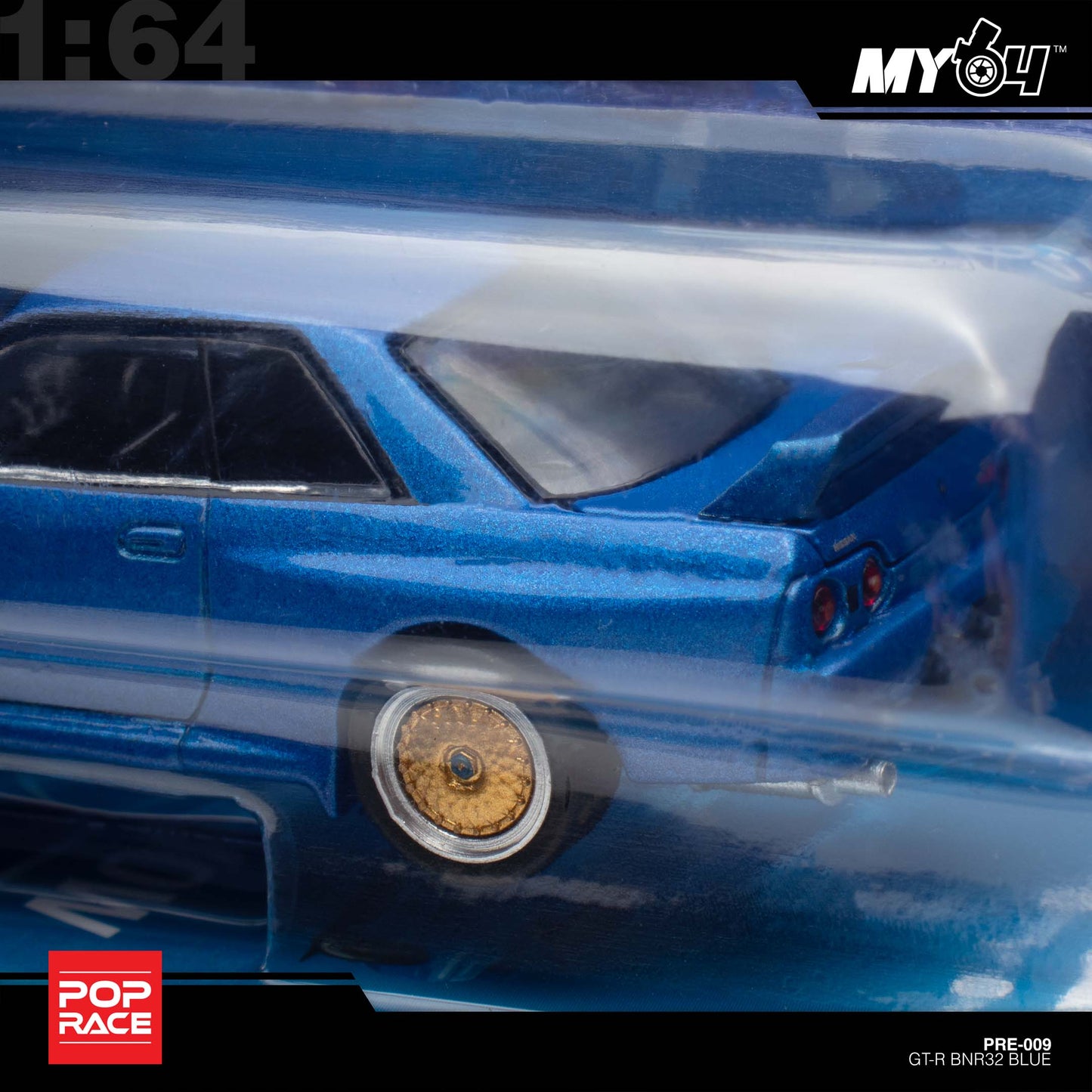 [Pop Race] 1:64 ENIGMA Nissan Skyline R32 - Bayside Blue (Blister Pack)