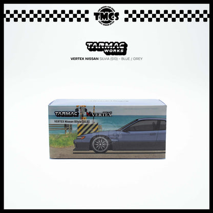 [Tarmac Works] 1:64 Vertex Nissan Silvia (S13) - Blue / Grey