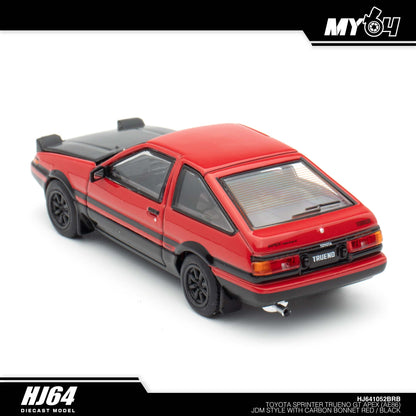 [Hobby Japan] Toyota SPRINTER TRUENO GT APEX (AE86) JDM Style with CARBON BONNET( Functional Engine Hood) - Red / Black