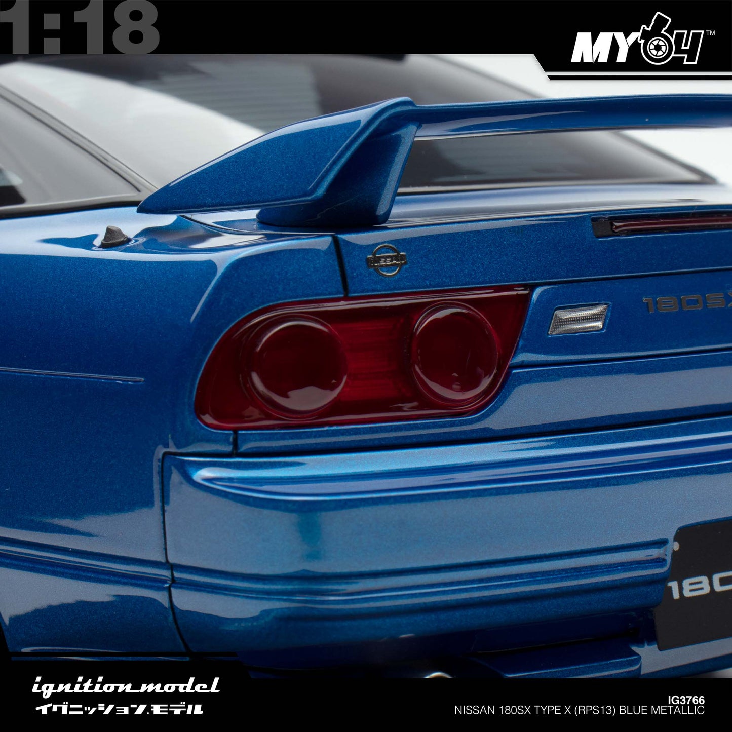 [Ignition Model]  1:18  Nissan 180SX Type X (RPS13) - Blue Metallic