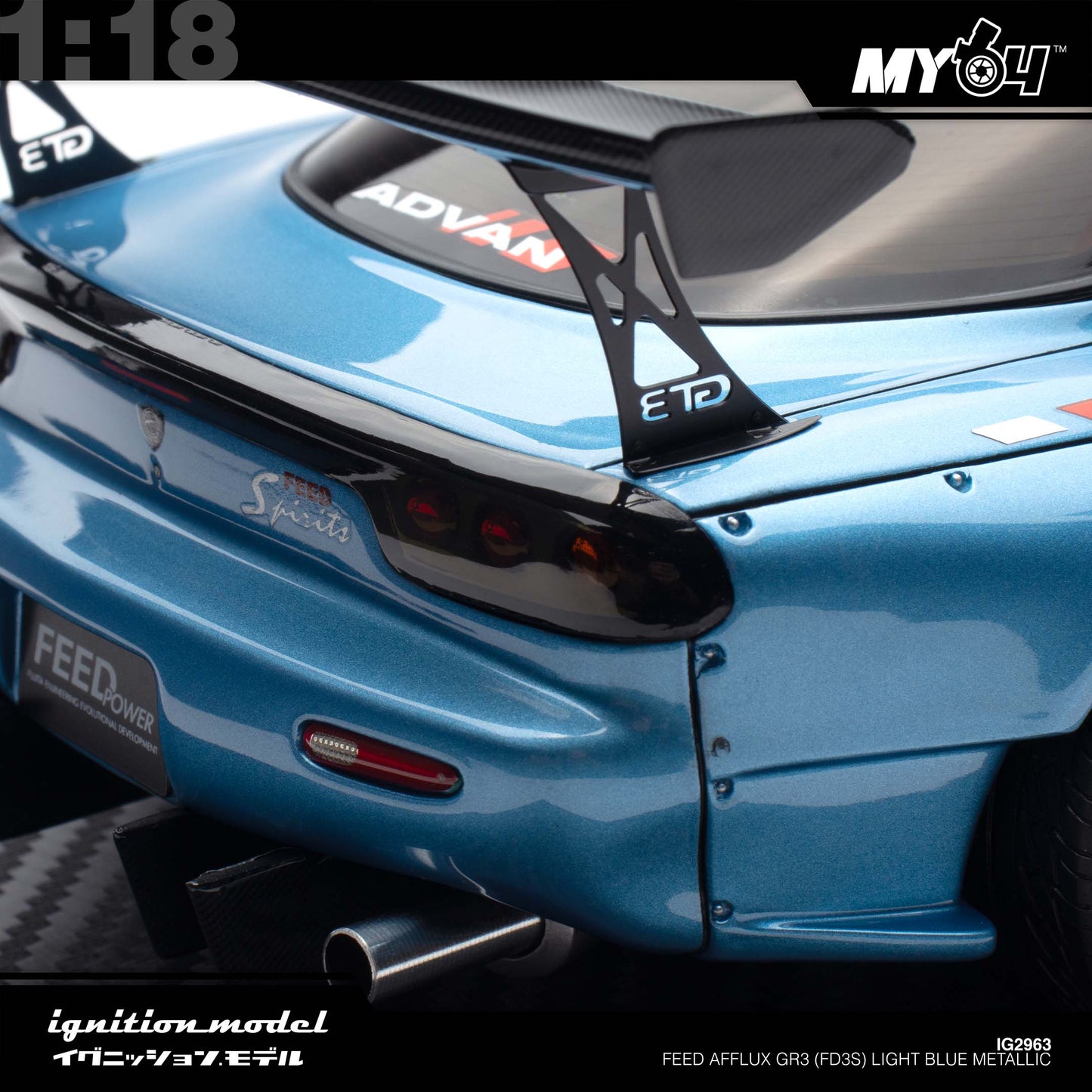[Ignition Model] FEED Afflux GR3 (FD3S) - Light Blue Metallic