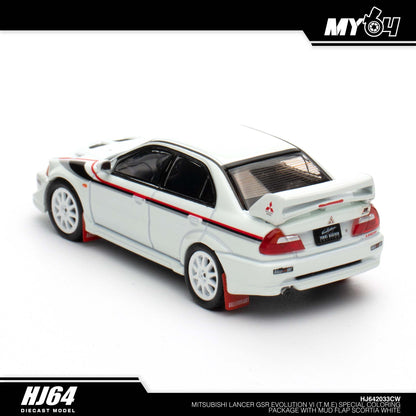 [Hobby Japan] Mitsubishi Lancer GSR Evolution 6 (T.M.E.) Special Coloring Package (GF-CP9A) 2000 with Mud Flap - Scortia White