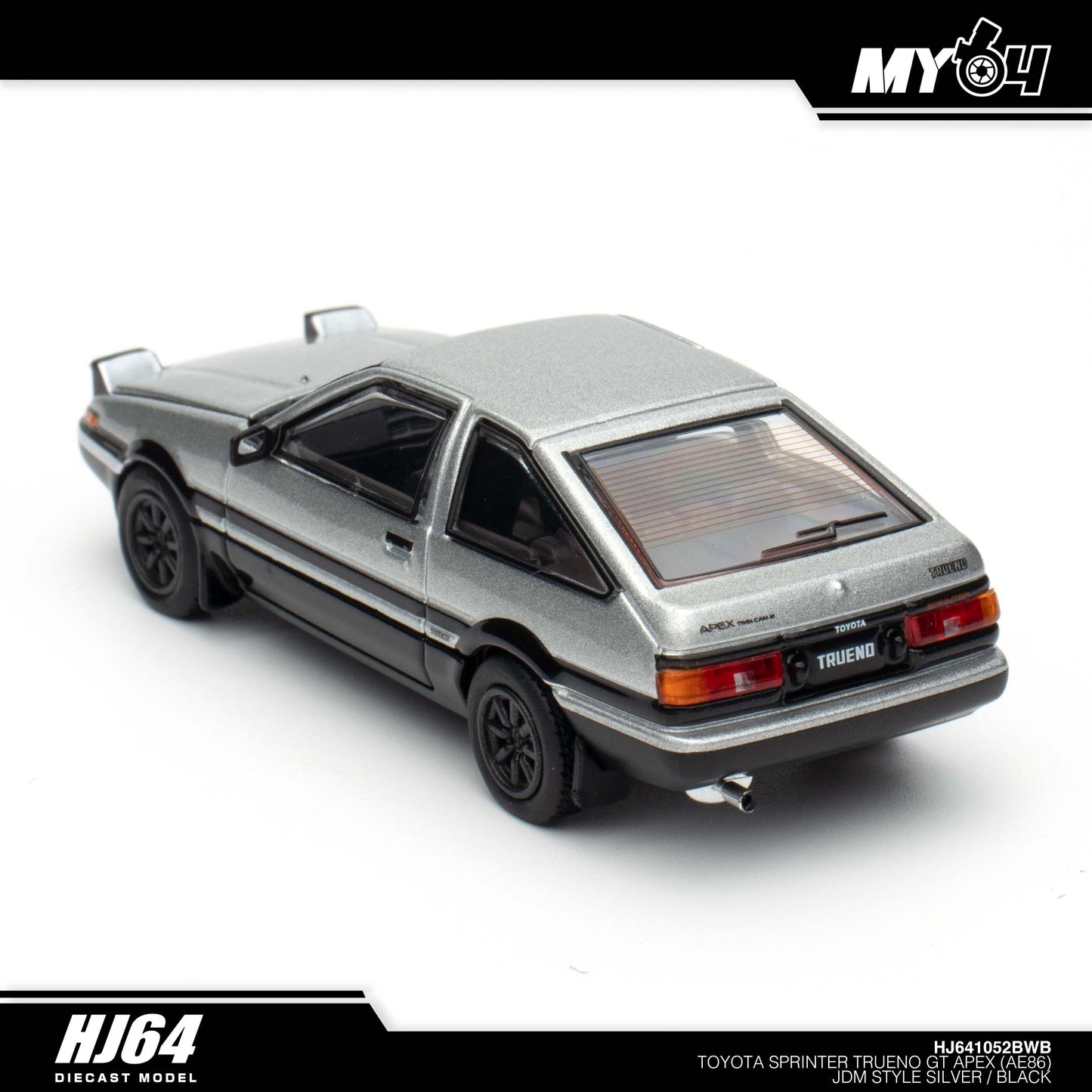 [Hobby Japan] Toyota SPRINTER TRUENO GT APEX (AE86) JDM Style ( Functional Engine Hood) - Silver / Black