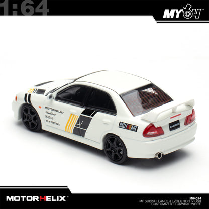 [Motorhelix] 1:64 Mitsubishi Lancer GSR Evolution IV Customized Teckwrap - White