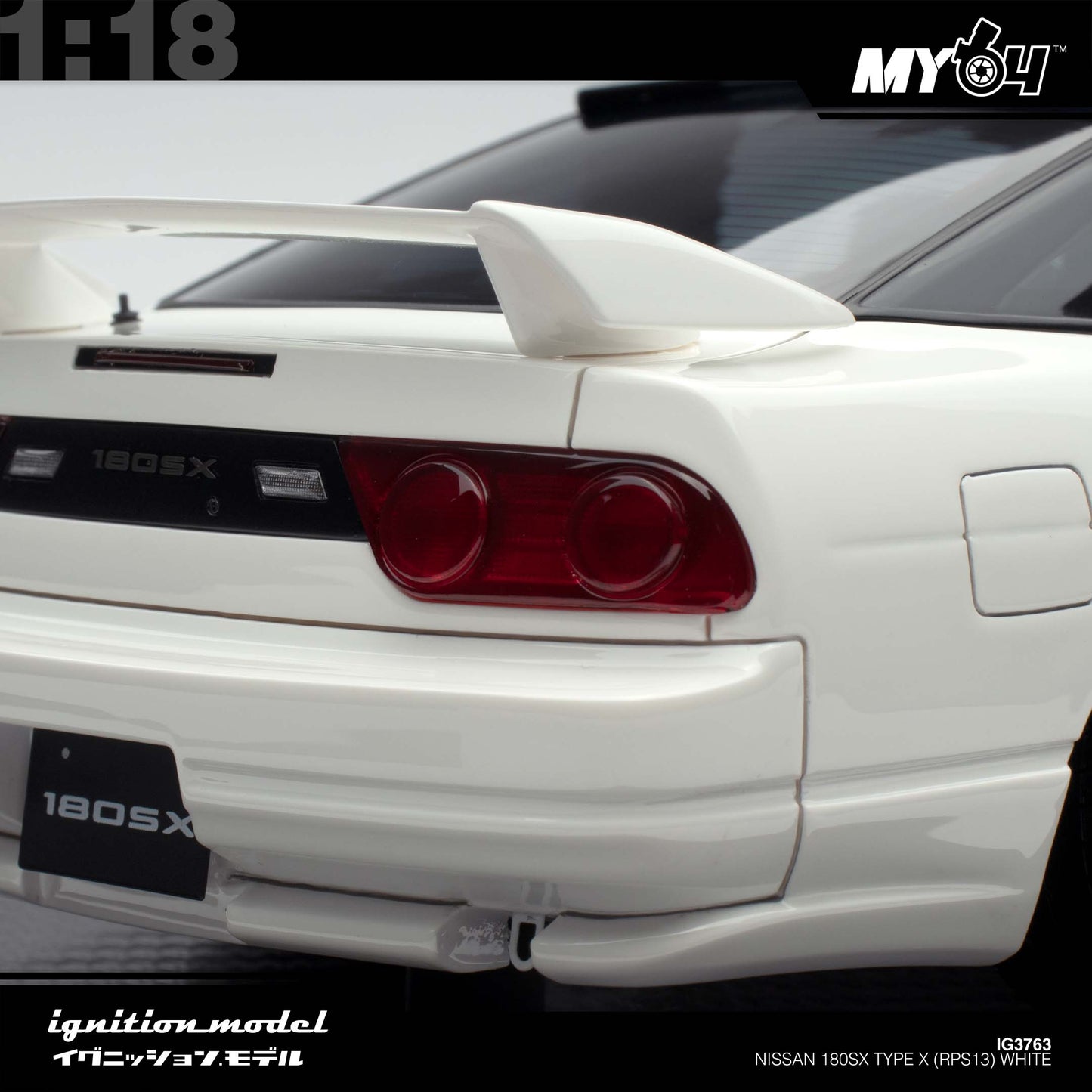 [Ignition Model 1:18 Nissan 180SX Type X (RPS13) - White