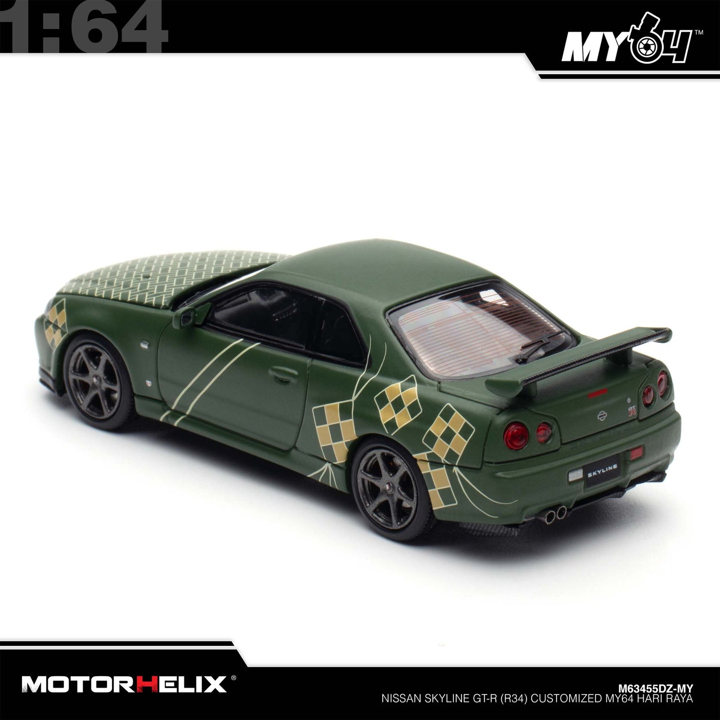 [Motorhelix] 1:64 Nissan Skyline GT-R (R34) Customized Hari Raya Special