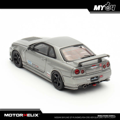 [Motorhelix] Nissan Skyline GT-R (Nismo) R34 CRS VER - Gun Grey with Livery