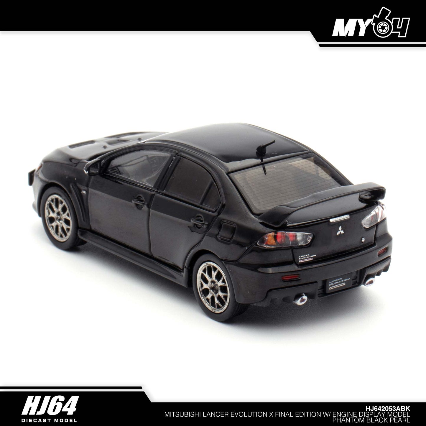 [Hobby Japan] Mitsubishi Lancer Evolution Ⅹ FINAL EDITION With Engine Display Model - Phantom Black Pearl