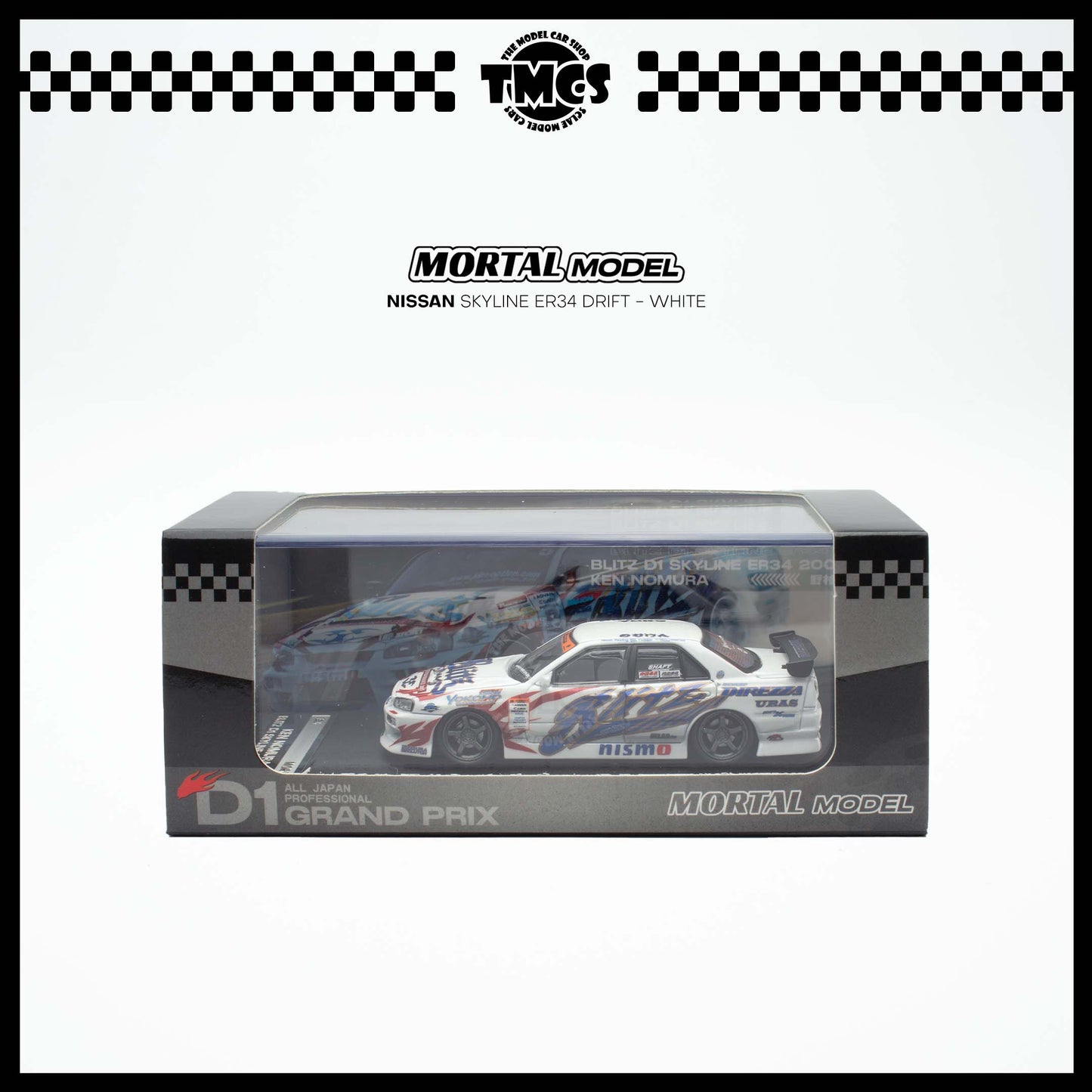 [Mortal] 1:64 Nissan Skyline ER34 Drift - White