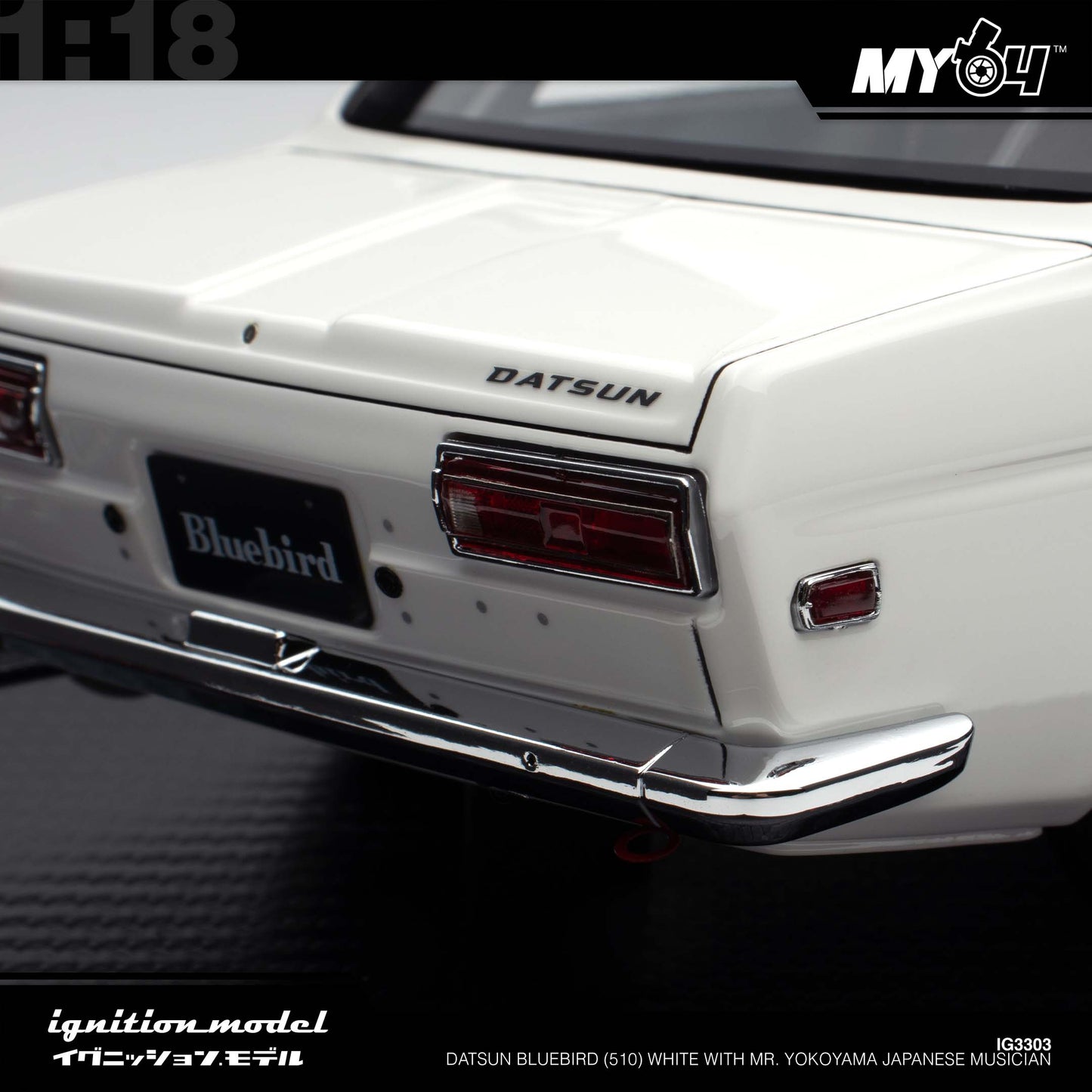 [Ignition Model] Datsun Bluebird (510) - White With Mr. Yokoyama Japanese Musician