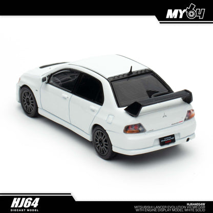 [Hobby Japan] Mitsubishi Lancer Evolution 8 MR GSR with Engine Display Model - White Solid