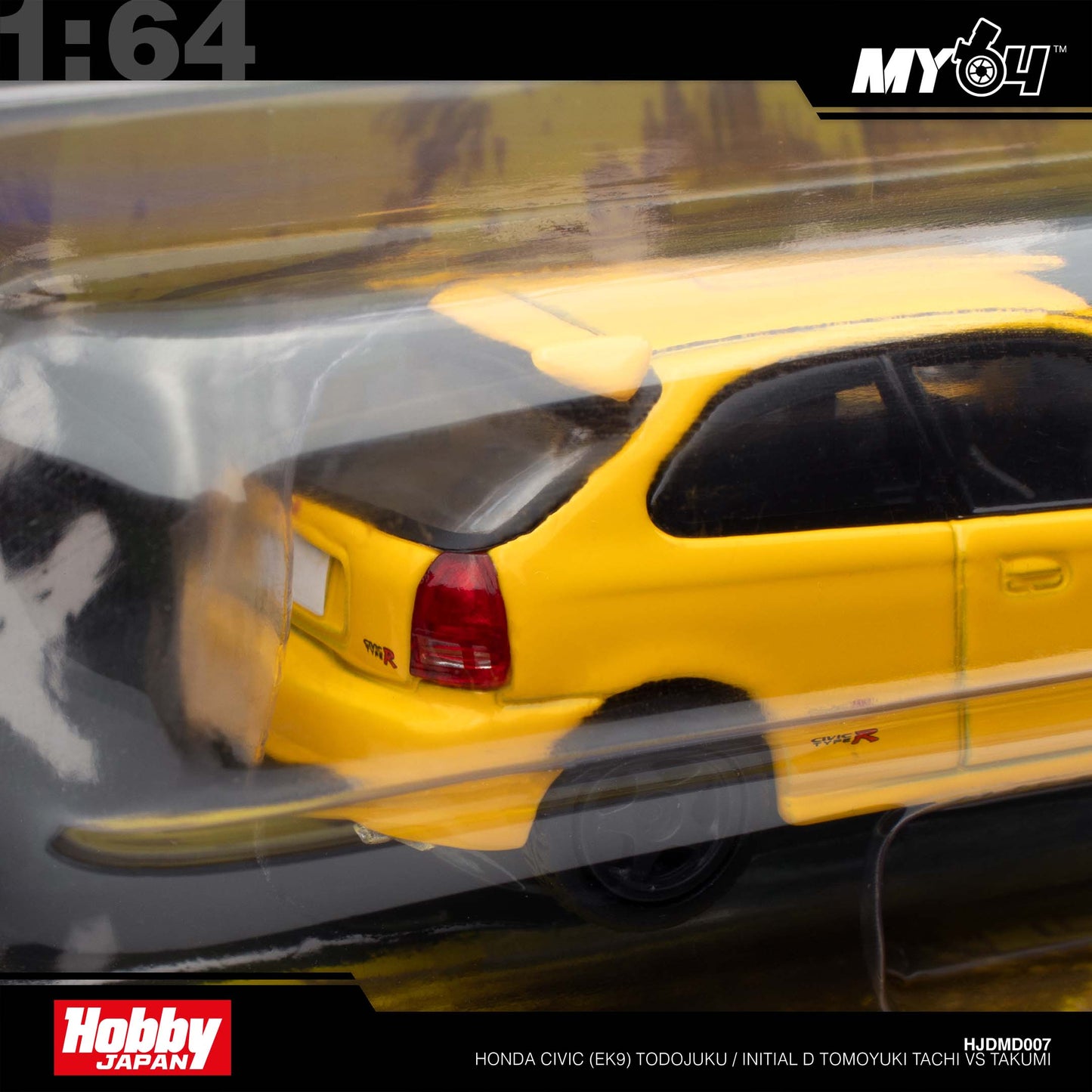 [Hobby Japan] 1:64 Honda Civic (EK9) Todojuku /  INITIAL D - Tomoyuki Tachi VS Takumi Fujiwara