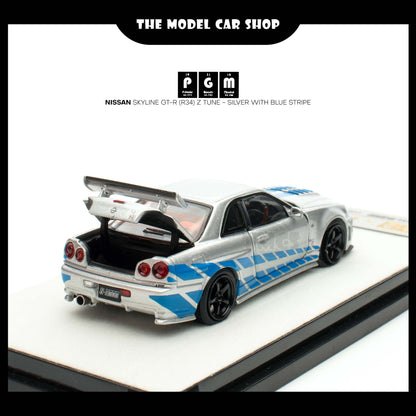 [PGM] Nissan Skyline GT-R (R34) Z Tune - Silver with blue Stripe