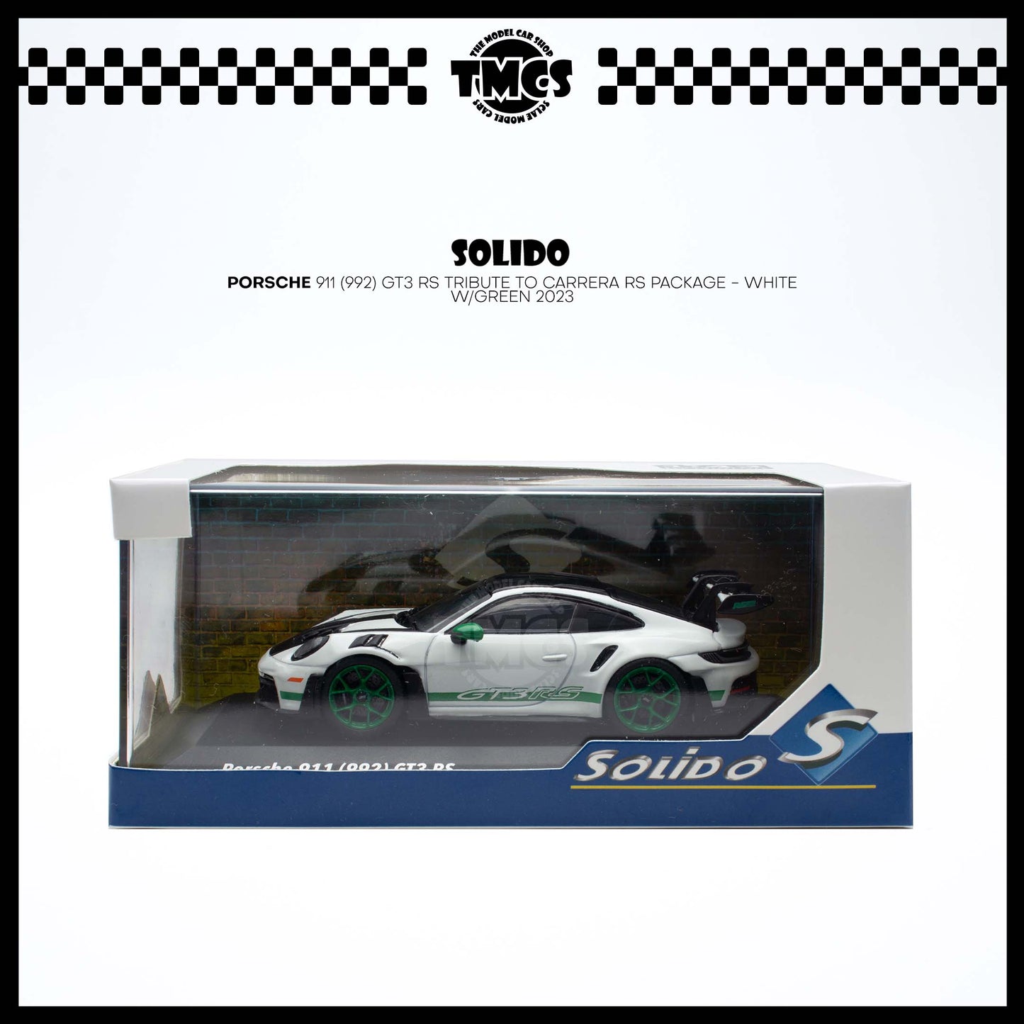 [Solido] 1:43 Porsche 911 (992) GT3 RS Tribute to Carrera RS Package - White w/Green 2023