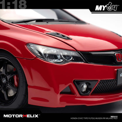 [Motorhelix] 1:18 Honda Civic Type R (FD2) Mugen RR - Milano Red