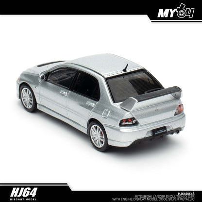 [Hobby Japan] Mitsubishi Lancer Evolution 9 GSR with Engine Display Model - Cool Silver Metallic