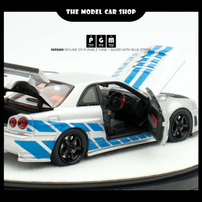 [PGM] Nissan Skyline GT-R (R34) Z Tune - Silver with blue Stripe