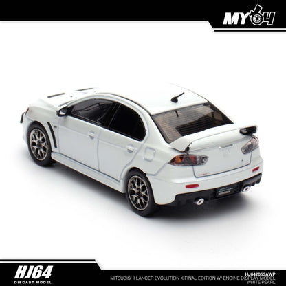 [Hobby Japan] Mitsubishi Lancer Evolution Ⅹ FINAL EDITION With Engine Display Model - White Pearl