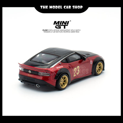 [MINI GT] CLDC Exclusive Magazine VOL3 with Nissan Z LB Nation Works Gem Red - English Version