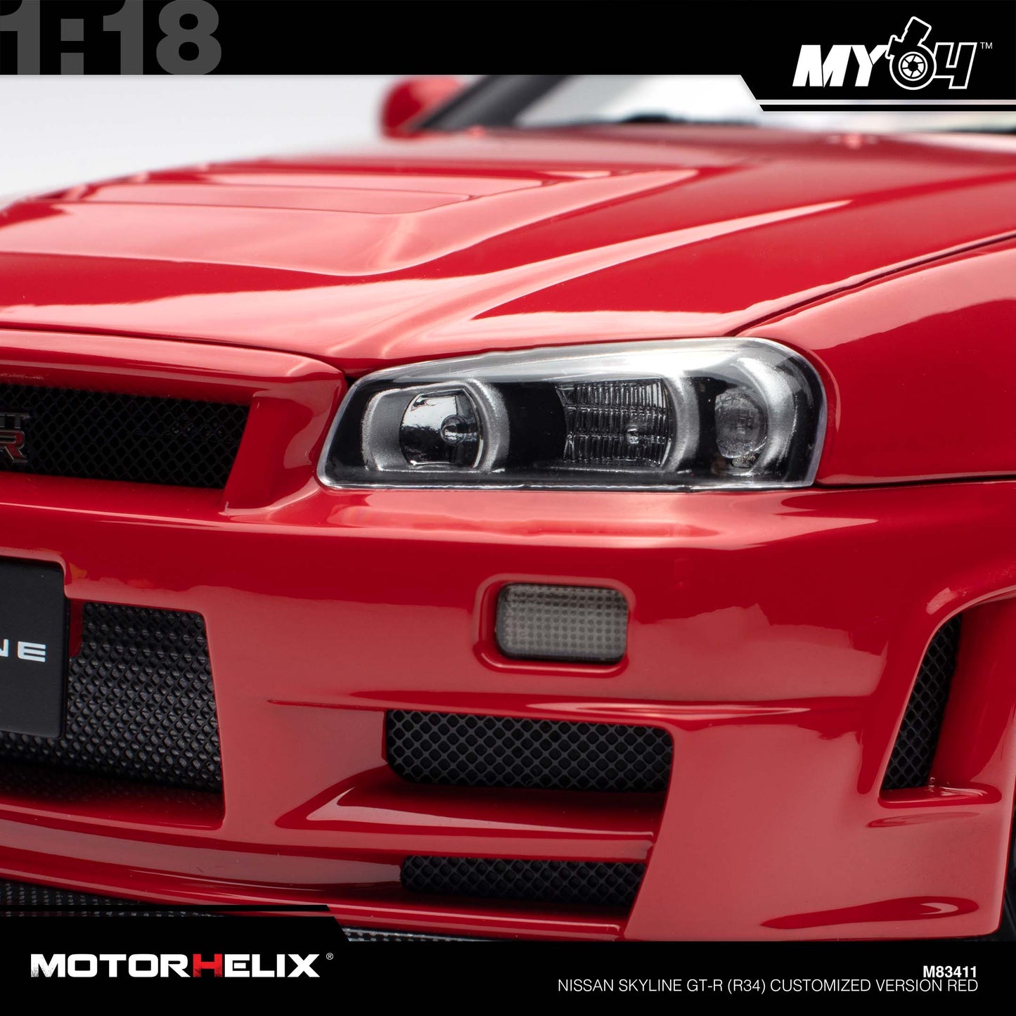 [Motorhelix] Nissan Skyline GT-R (R34) Customized Version - Red