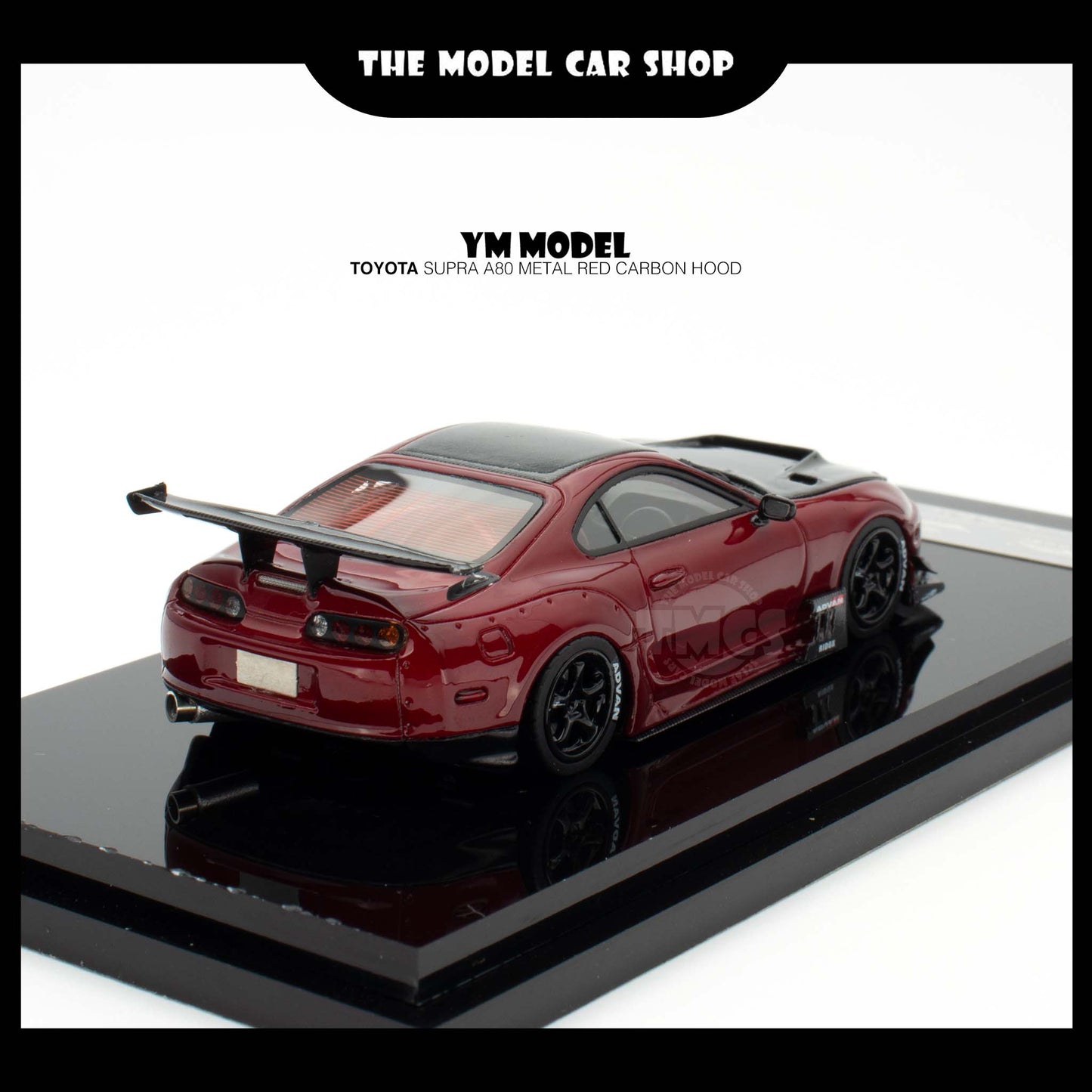 [YM Model] Toyota Supra A80 - Metal Red Carbon Hood