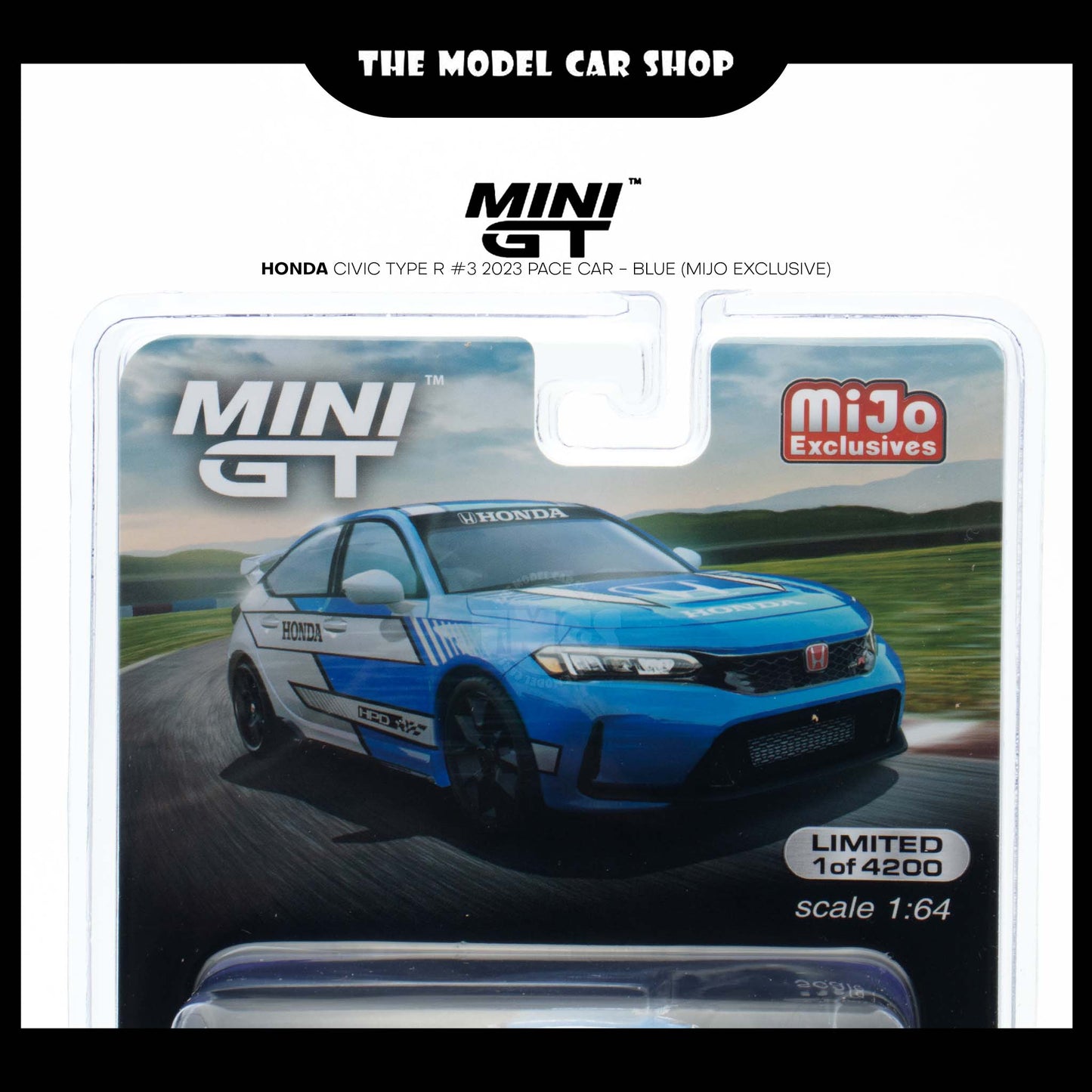 [MINI GT] Honda Civic Type R #3 2023 Pace Car - Blue (Mijo Exclusive)