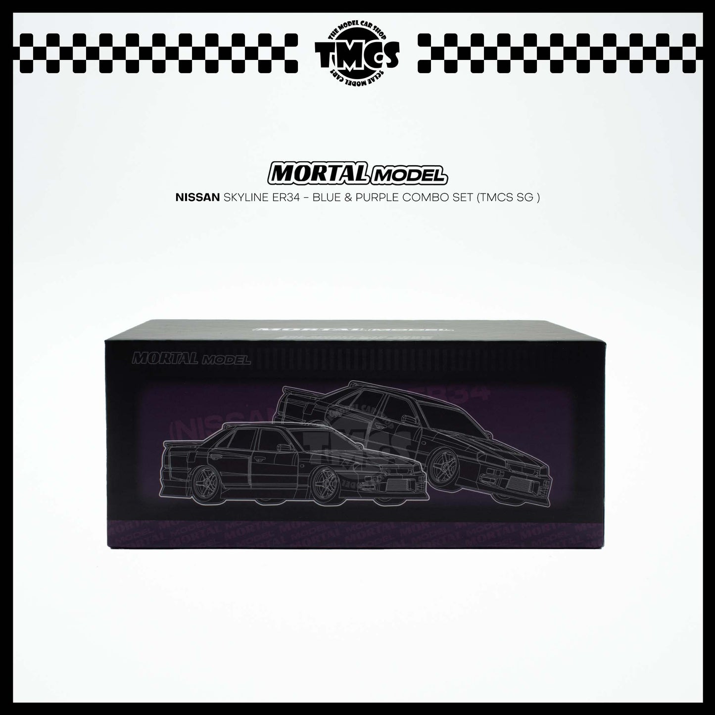 [Mortal] 1:64 Nissan Skyline ER34 - Blue & Purple Combo Set (TMCS SG )