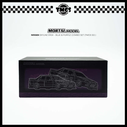 [Mortal] 1:64 Nissan Skyline ER34 - Blue & Purple Combo Set (TMCS SG )