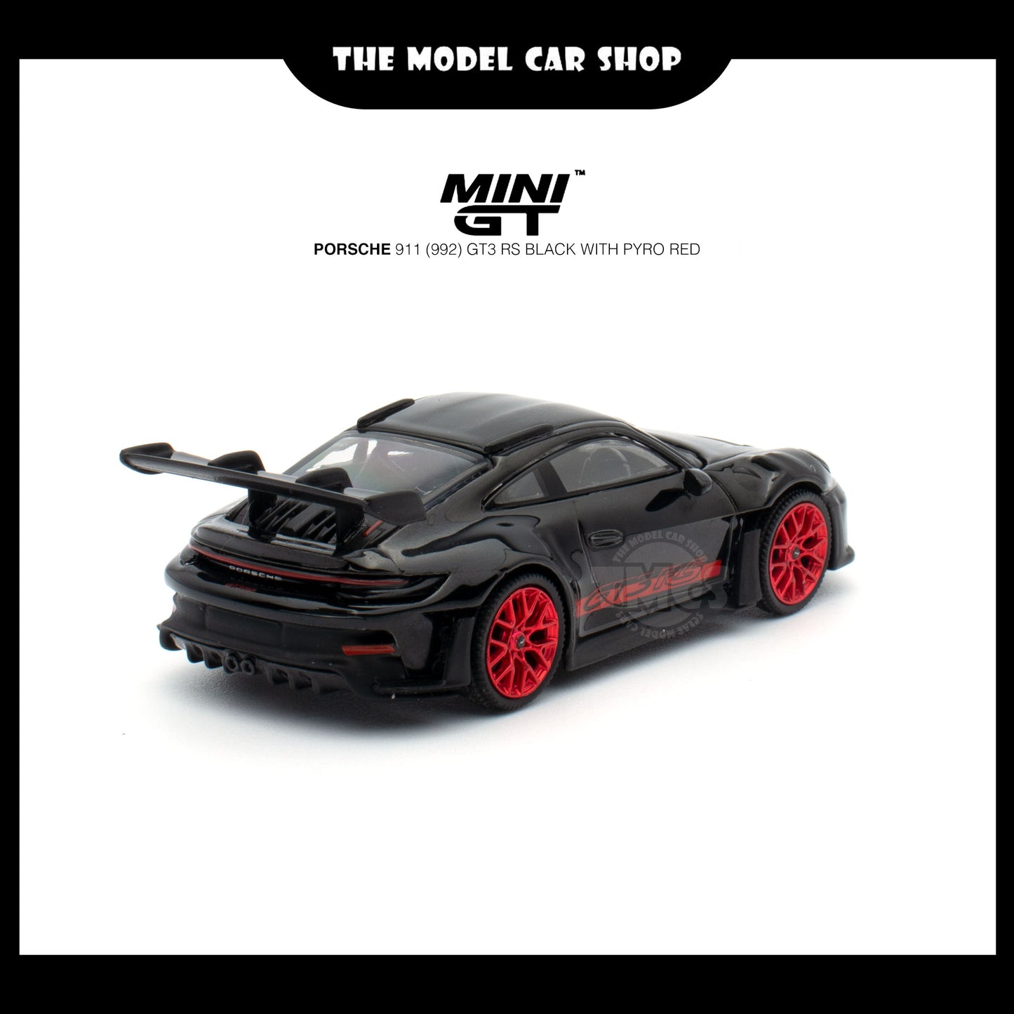 [MINI GT] Porsche 911 (992) GT3 RS Black with Pyro Red (UNSEAL)