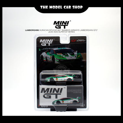 [MINI GT] Lamborghini Huracán GT3 EVO2 #87 "Bamboo Airways Lamborghini GT3"JLOC 2023 SUPER GT SERIES(Blister Packaging)