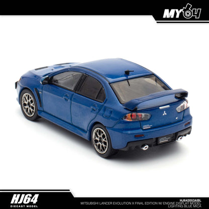 [Hobby Japan] Mitsubishi Lancer Evolution Ⅹ FINAL EDITION With Engine Display Model - Lightning Blue Mica