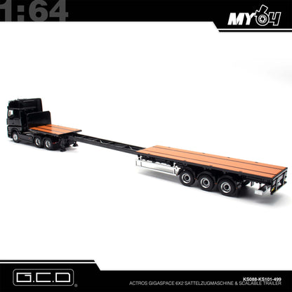 [GCD] Mercedes-Benz Actros 6x2 & Scalable Trailer - Black (LHD) (499)