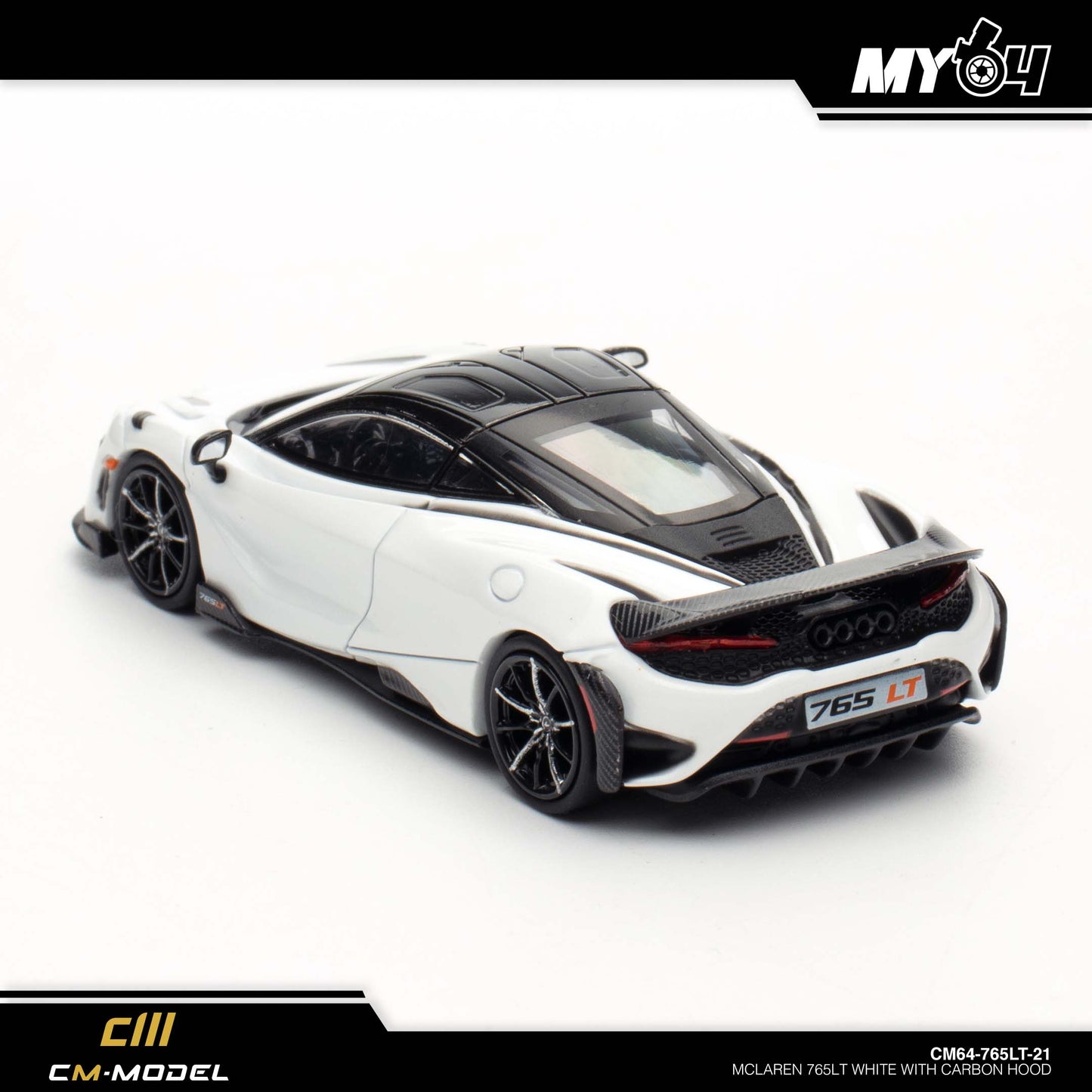 [CM Model] McLaren 765LT - White with Carbon Hood