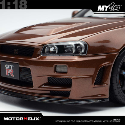 [Motorhelix] Nissan Skyline GT-R (R34) Customized Version  - Metallic Bronze