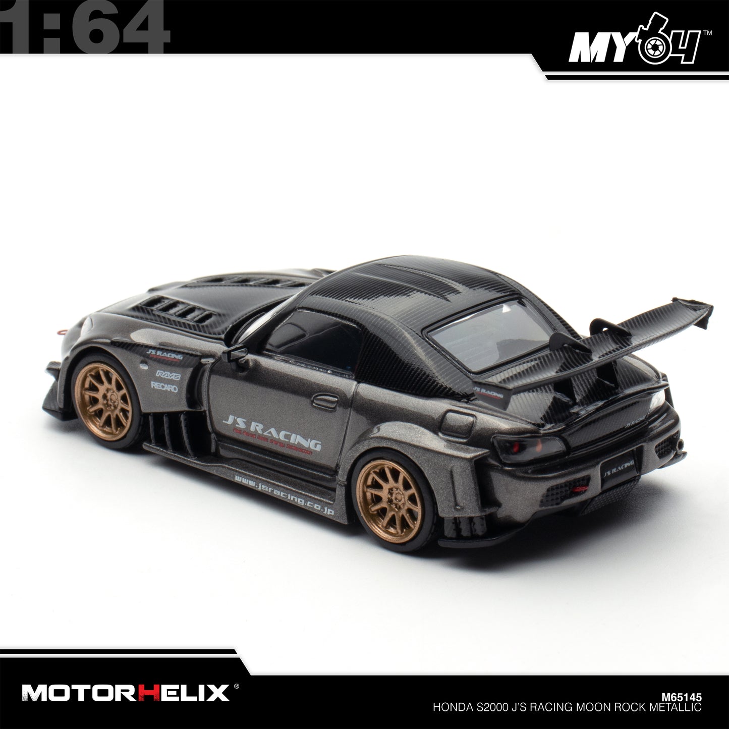 [Motorhelix] 1:64 Honda S2000 J'S Racing - Moon Rock Metallic