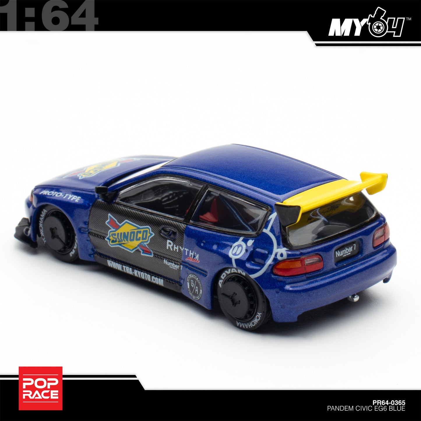 [Pop Race] 1:64 Pandem Civic EG6 - Blue/Black