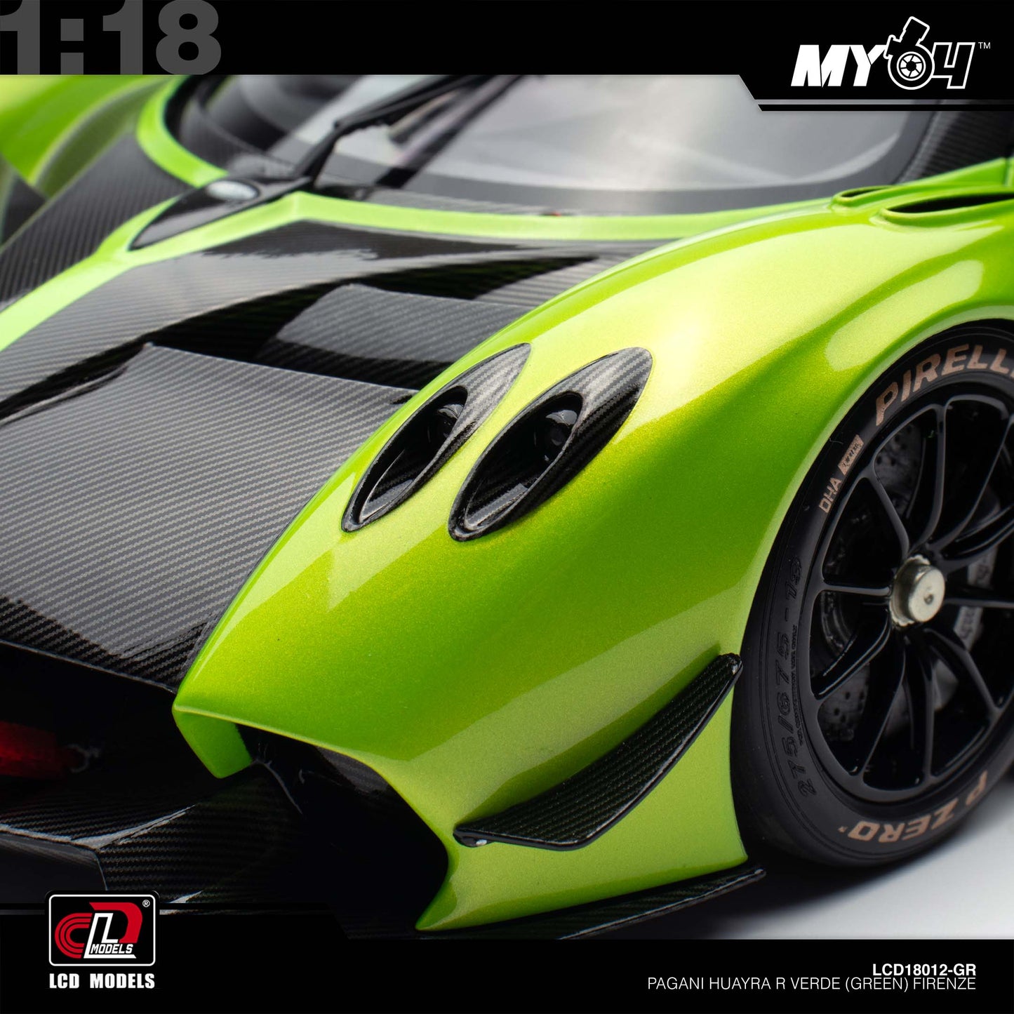 [LCD] 1:18 Pagani Huayra R - Verde (Green) Firenze