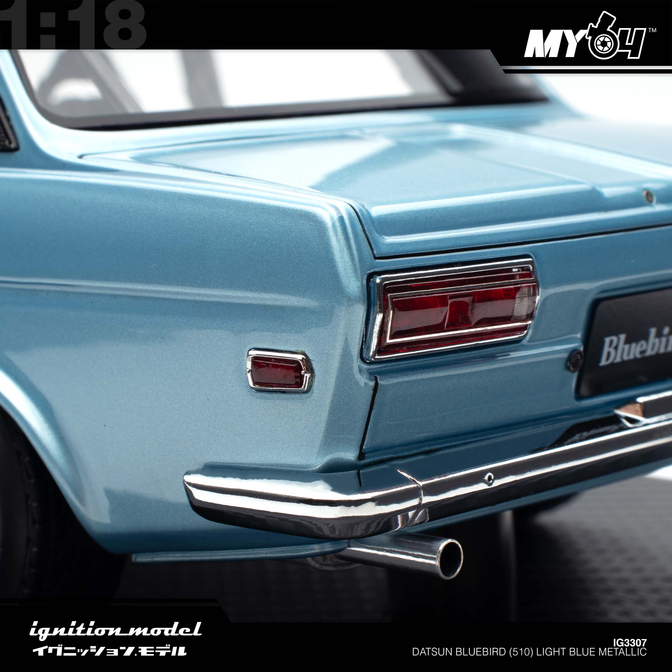 Ignition Model] Datsun Bluebird (510) - Light Blue Metallic | The