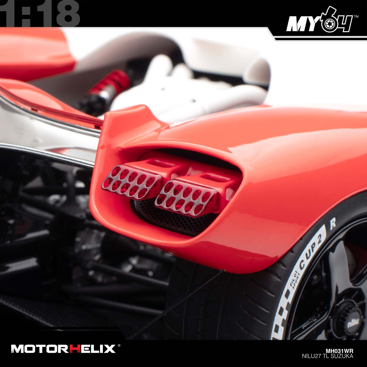 [Motorhelix] 1:18 Nilu TL Suzuka - White/Red #27
