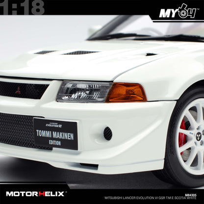 [Motorhelix] 1:18 Mitsubishi Lancer Evolution VI GSR T.M.E - Scotia White