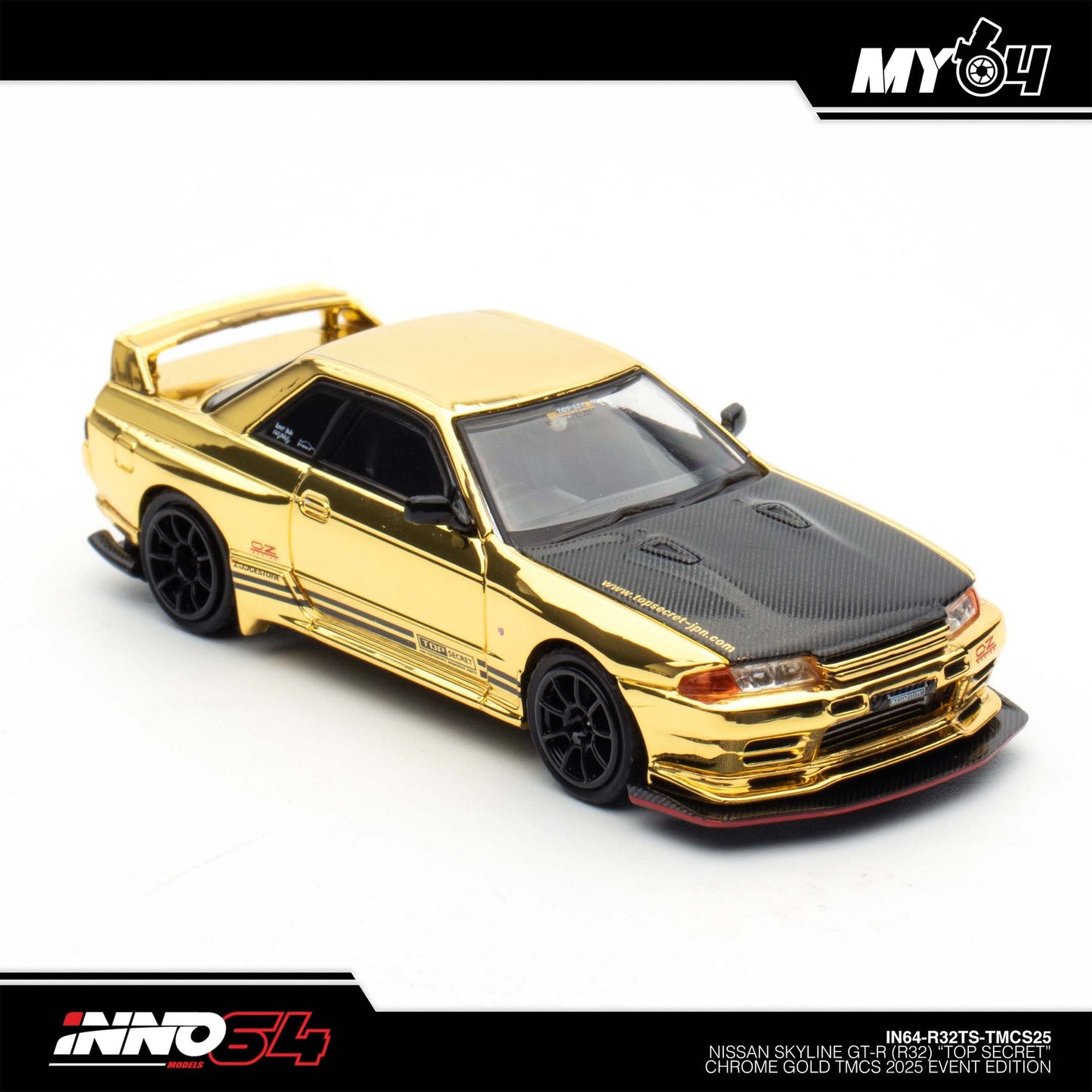 [INNO64] Nissan Skyline GT-R R32 Top Secret Chrome - Gold TMCS25 Event Edition