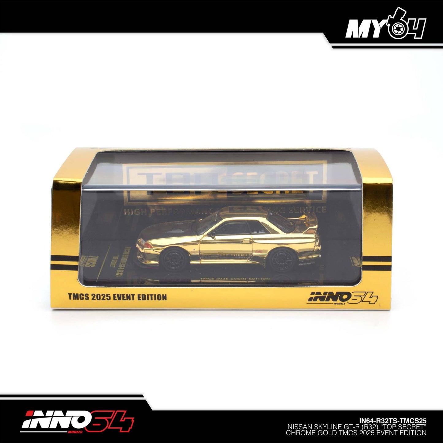 [INNO64] Nissan Skyline GT-R R32 Top Secret Chrome - Gold TMCS25 Event Edition