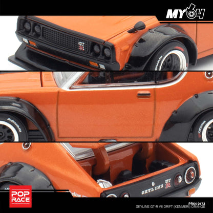 [Pop Race] Nissan Skyline GT-R V8 Drift (Kenmeri) - Orange